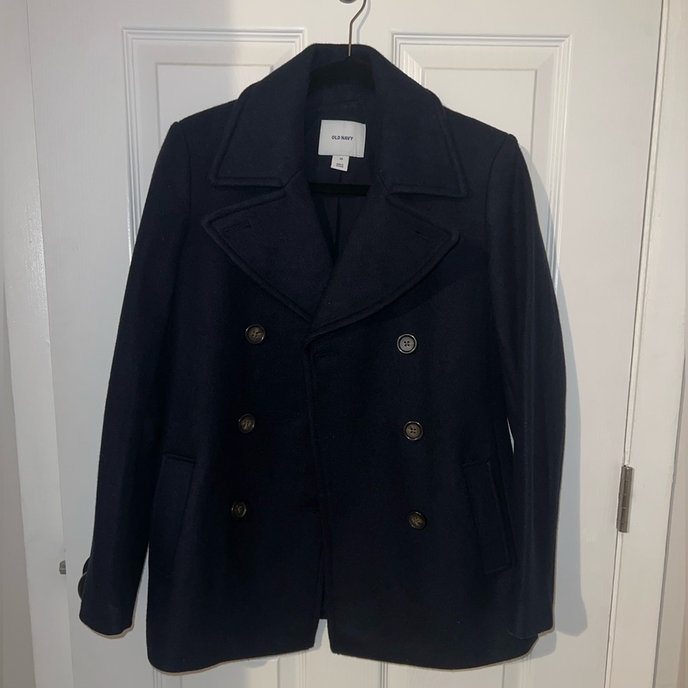Old Navy Double Breasted Pea Coat (Navy Blue)
